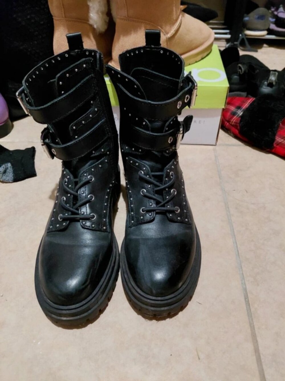 Black Chelsea & Violet CV-Rhea combat boots